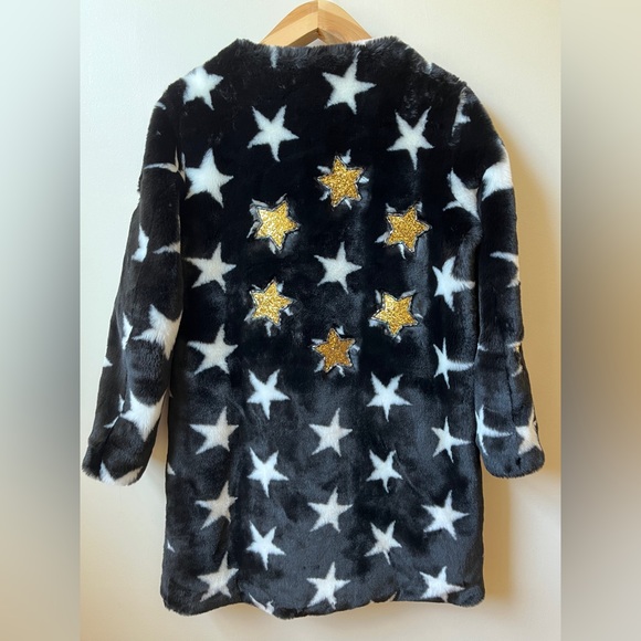 Star Beaded Faux Fur Coat by 5149 - Picture 4 of 9